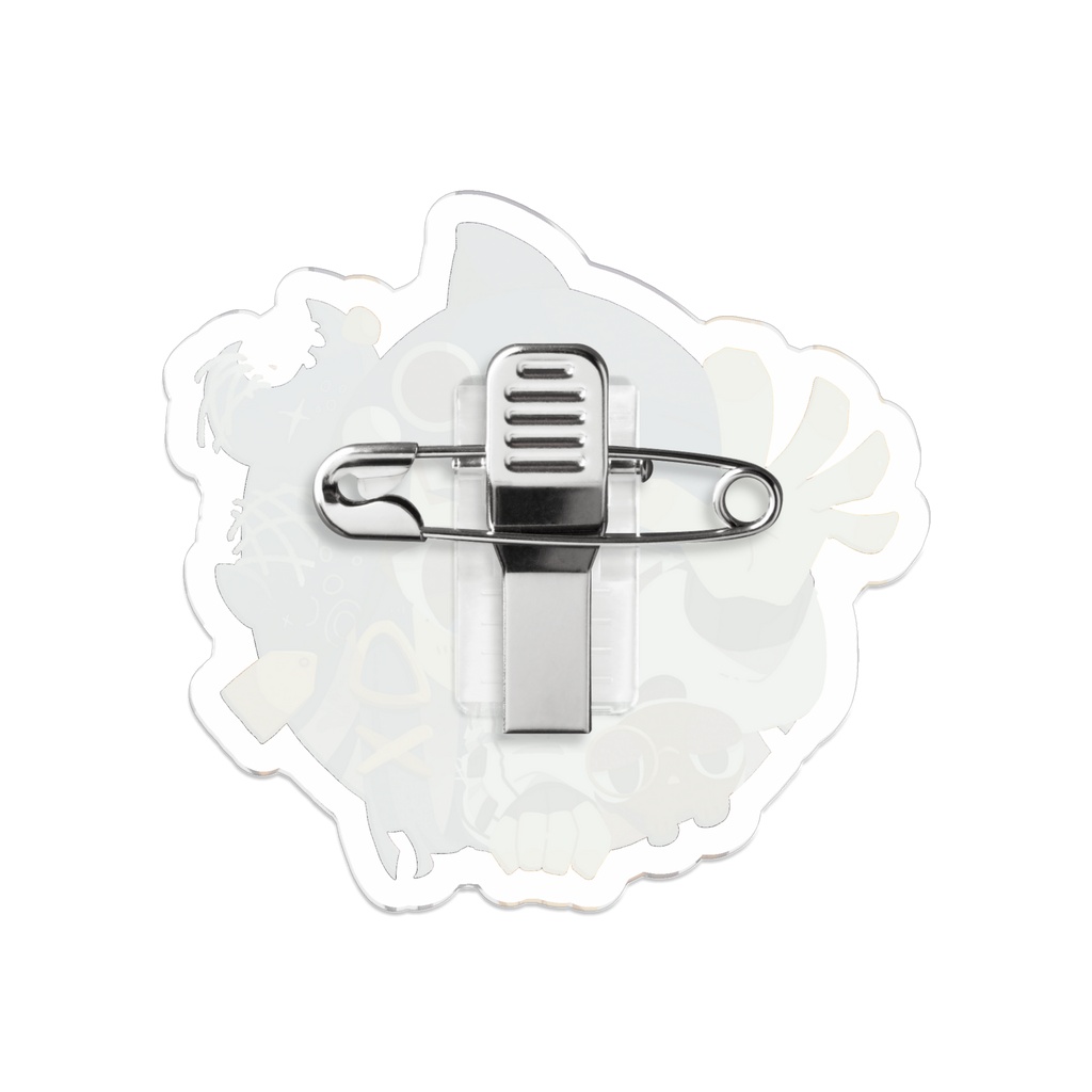 仲良しクリップ(ゆんざめ&アンフィ)【アクリルバッジ50mm×50mm】