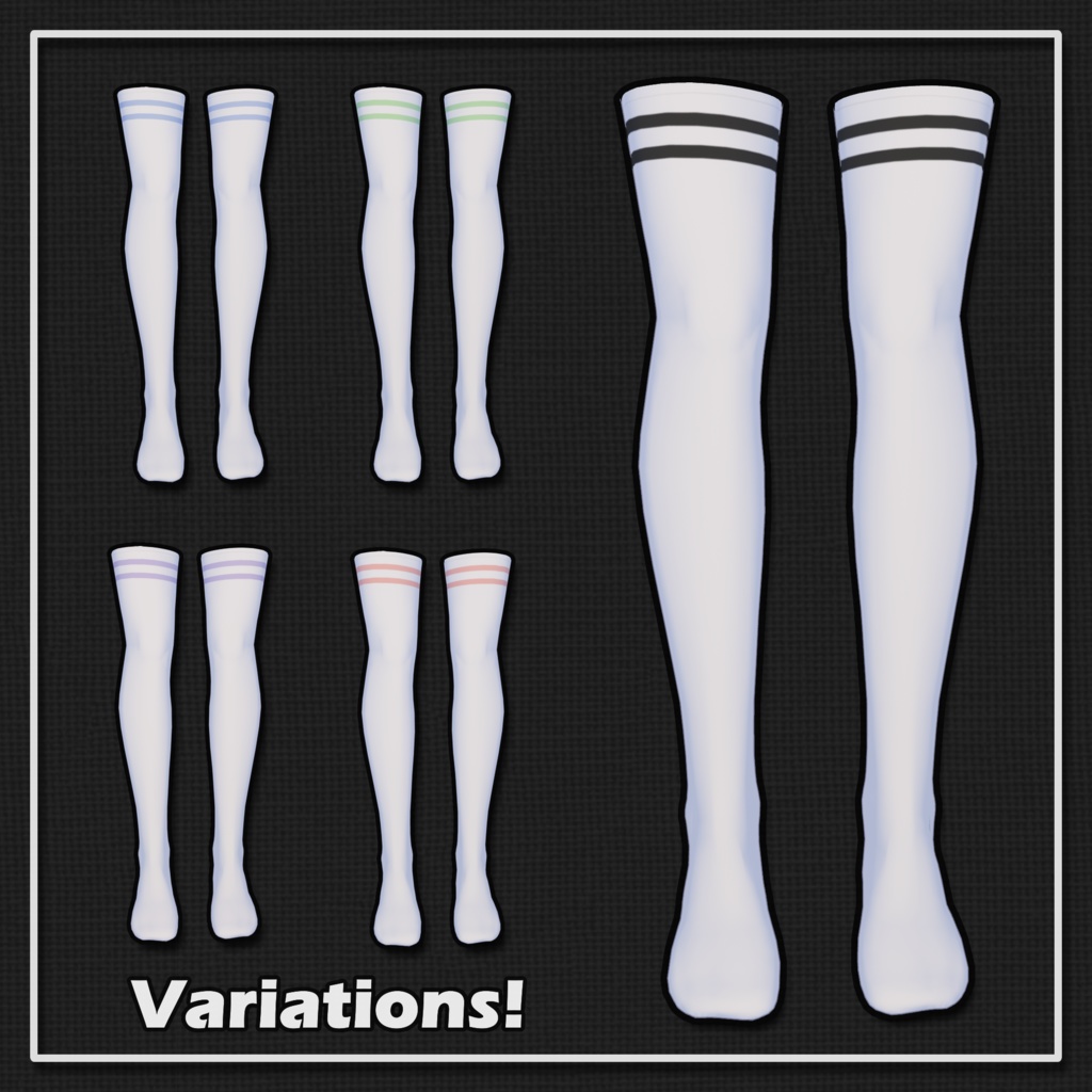 【 VRChat 】Knee Socks【 真冬 Mafuyu 】