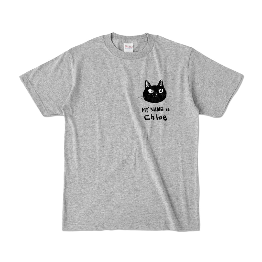 黒猫Tシャツ「My name is Chloe.」