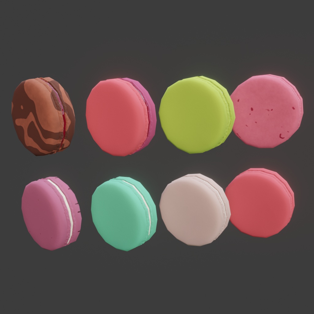 【3Dモデル】マカロン8種類