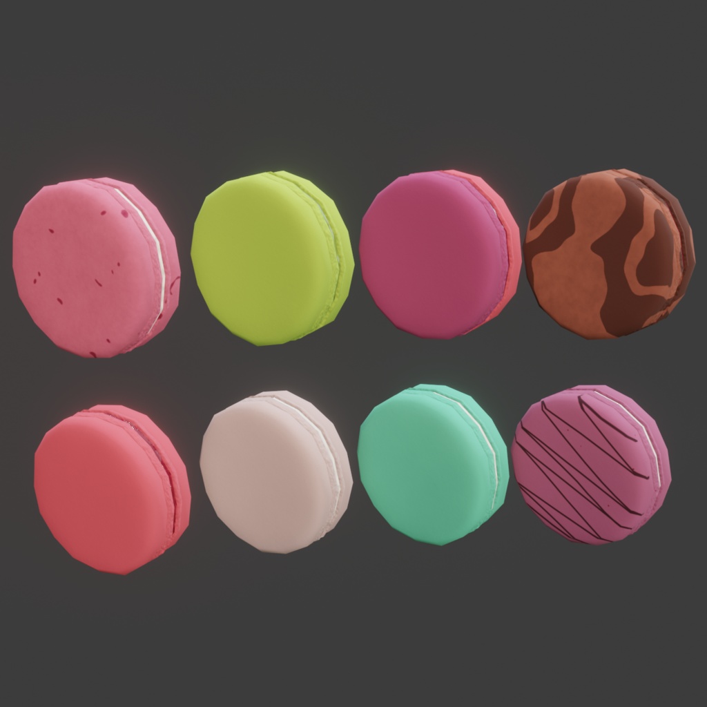 【3Dモデル】マカロン8種類