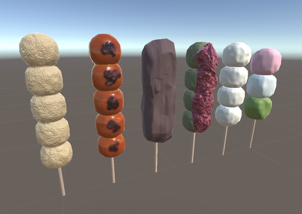 【3Dモデル】団子6種類