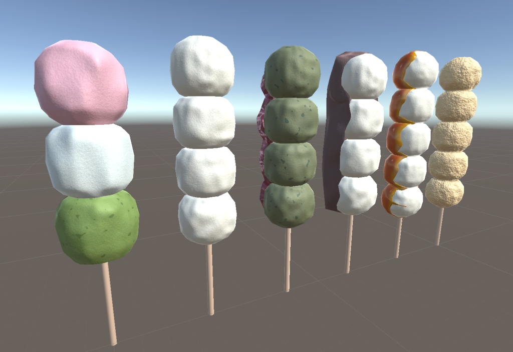 【3Dモデル】団子6種類