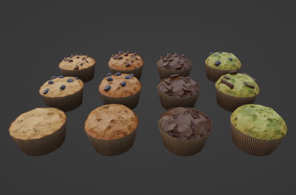 【3Dモデル】マフィン12種類