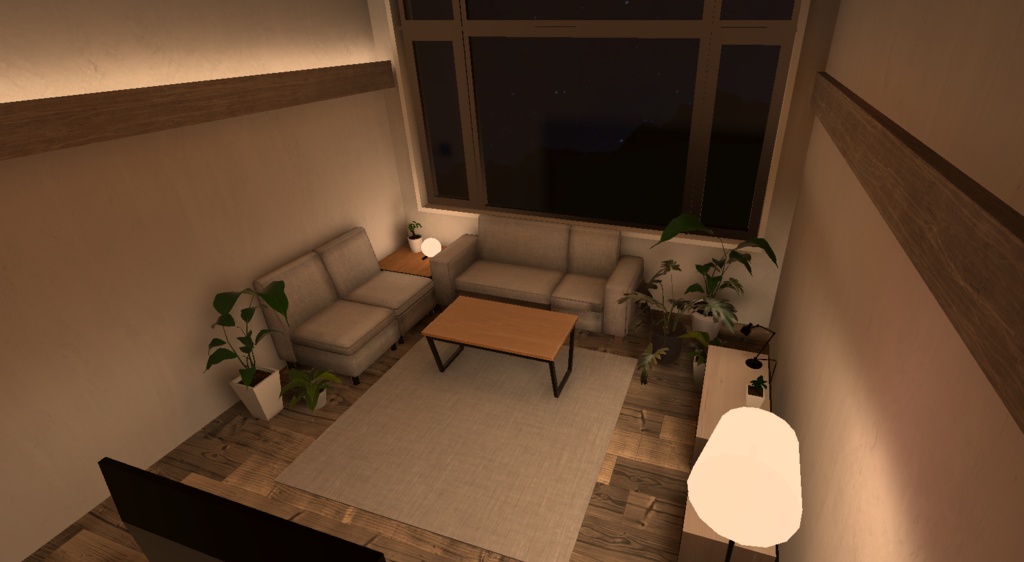 【3D背景】窓の大きなお部屋【Unity】