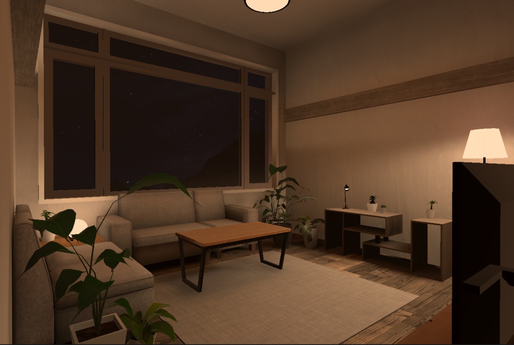 【3D背景】窓の大きなお部屋【Unity】