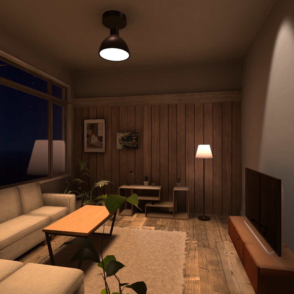 【3D背景】窓の大きなお部屋【Unity】