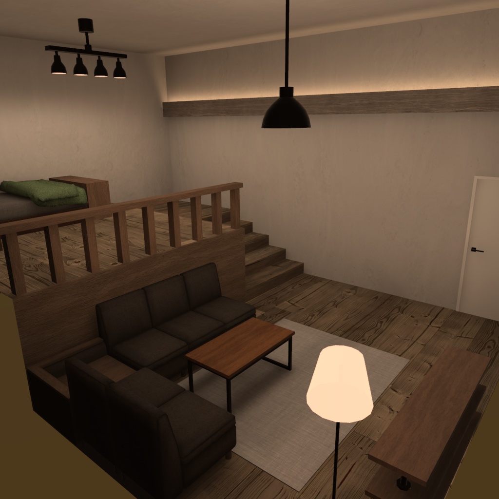 【3D背景】階段のあるお部屋【Unity】