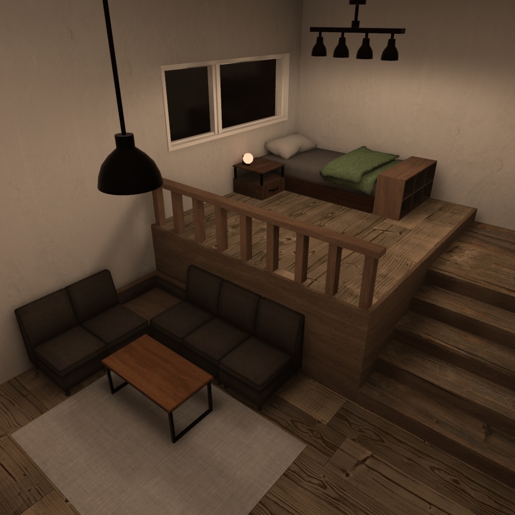 【3D背景】階段のあるお部屋【Unity】