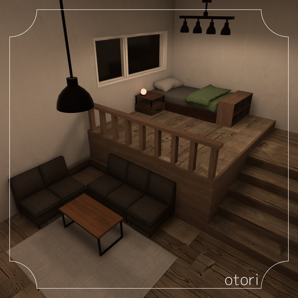 【3D背景】階段のあるお部屋【Unity】