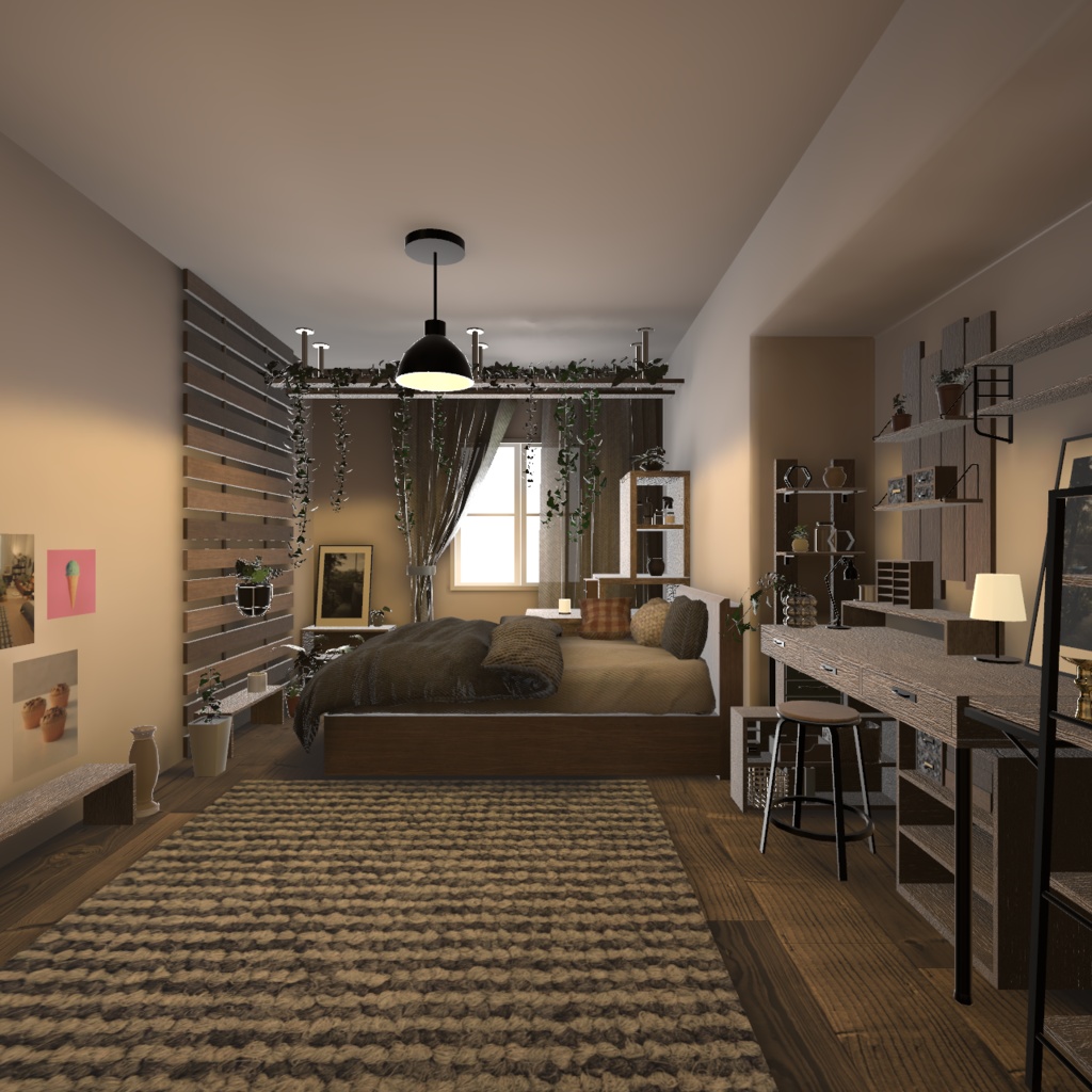 【3D背景】植物に囲まれたお部屋【Unity】