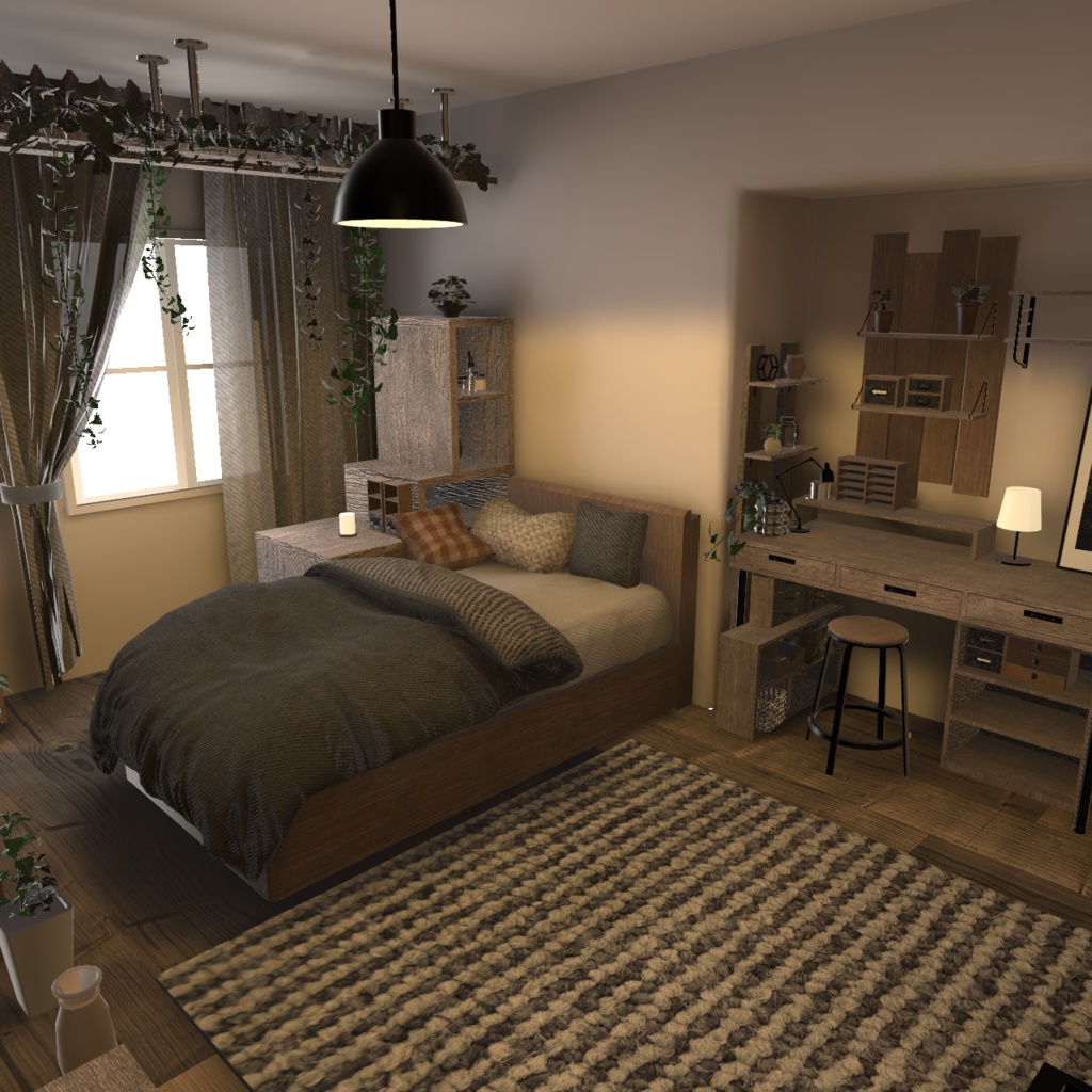 【3D背景】植物に囲まれたお部屋【Unity】