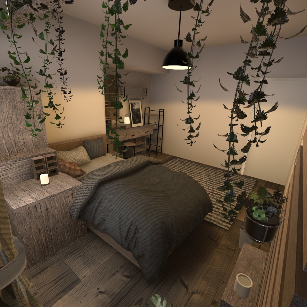 【3D背景】植物に囲まれたお部屋【Unity】