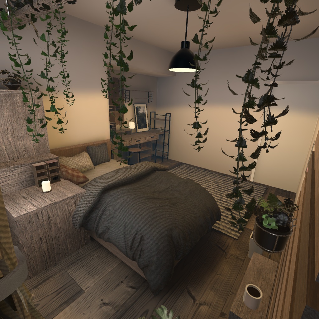 【3D背景】植物に囲まれたお部屋【Unity】