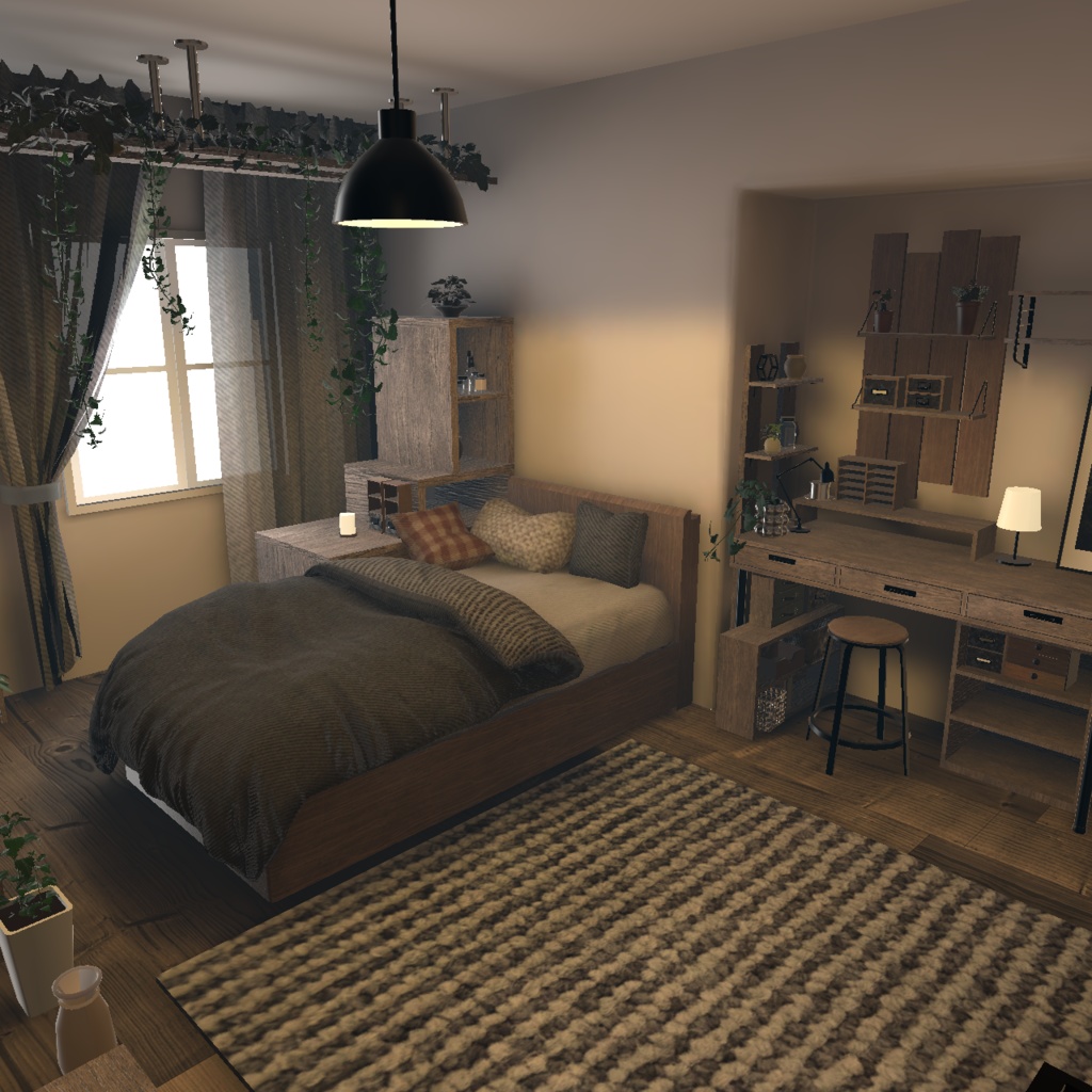 【3D背景】植物に囲まれたお部屋【Unity】