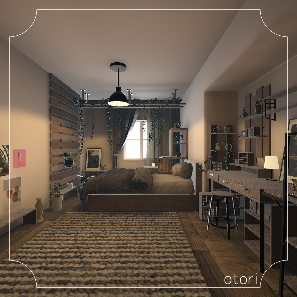 【3D背景】植物に囲まれたお部屋【Unity】