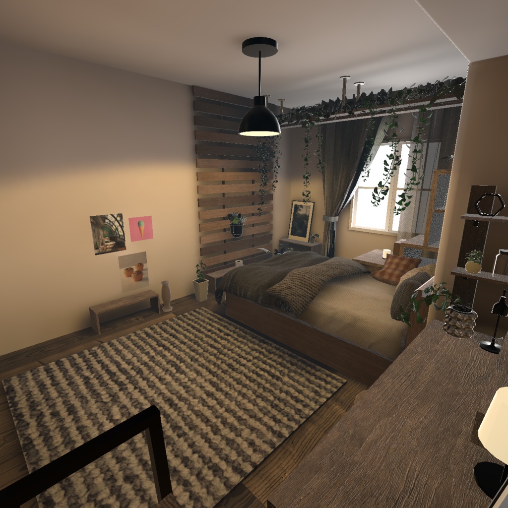 【3D背景】植物に囲まれたお部屋【Unity】