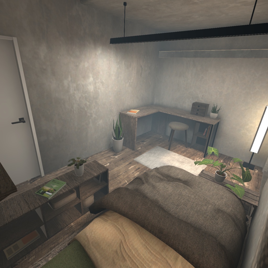 【3D背景】小さなバルコニーのあるお部屋【Unity】