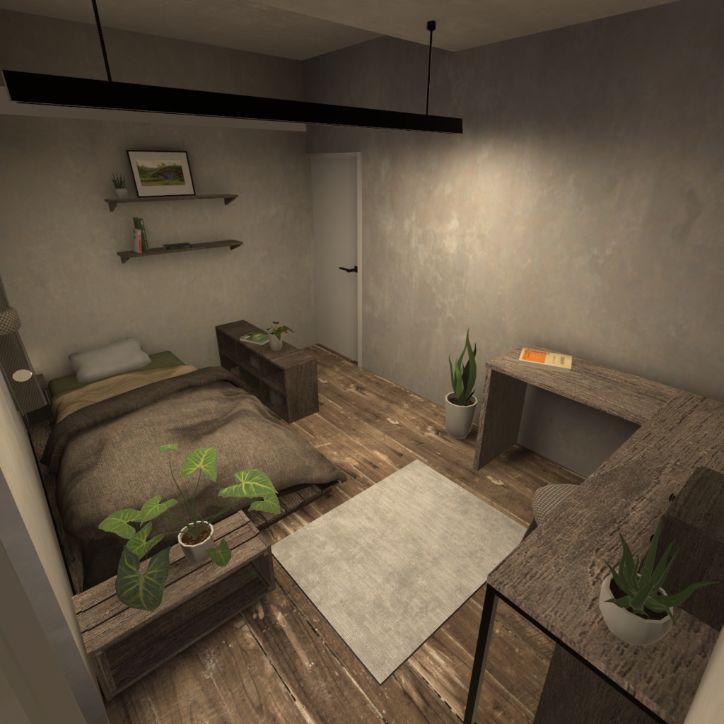 【3D背景】小さなバルコニーのあるお部屋【Unity】