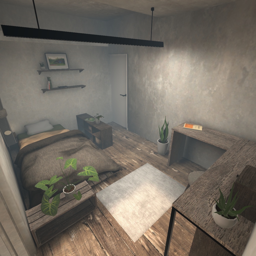 【3D背景】小さなバルコニーのあるお部屋【Unity】