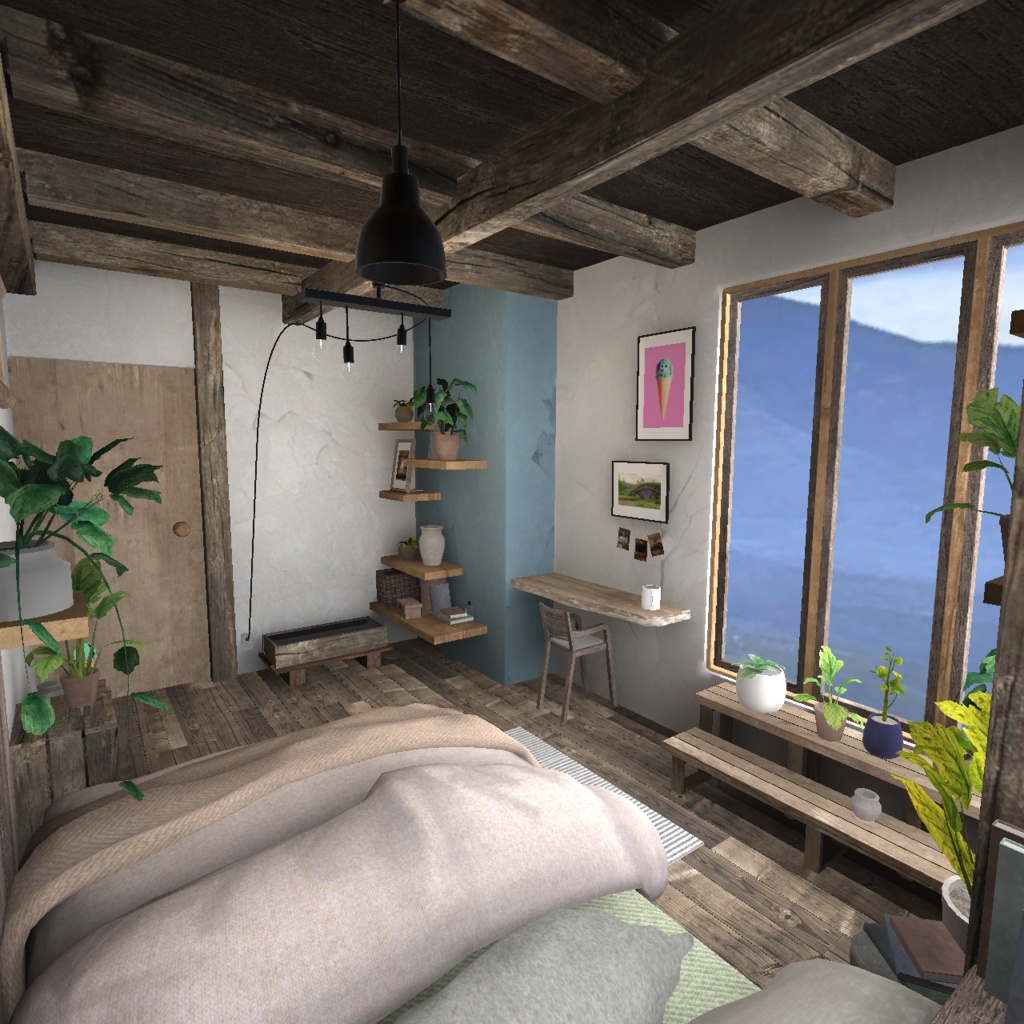 【3D背景】木と植物のお部屋【Unity】