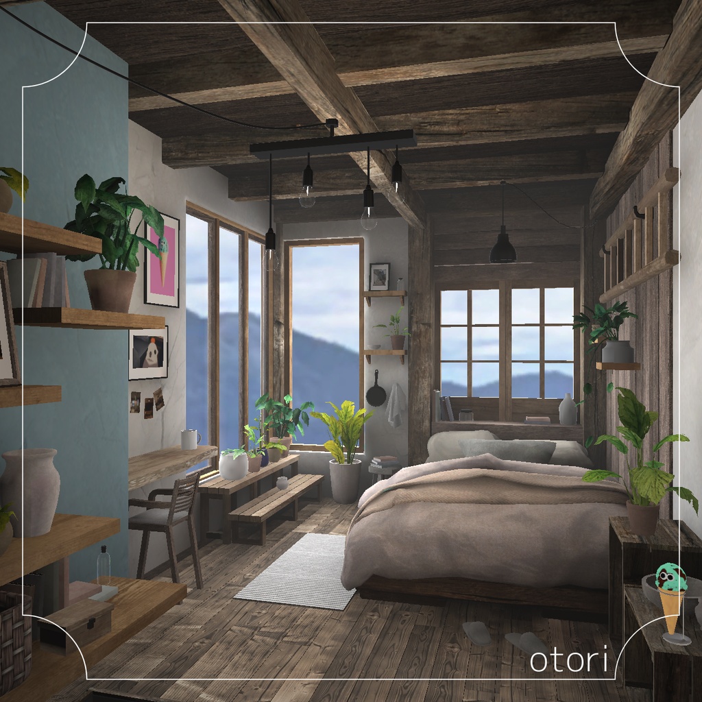 【3D背景】木と植物のお部屋【Unity】