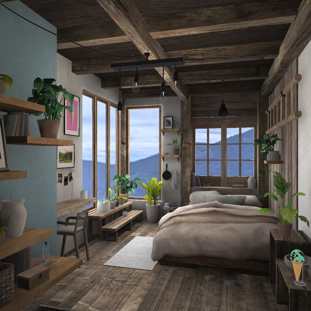 【3D背景】木と植物のお部屋【Unity】