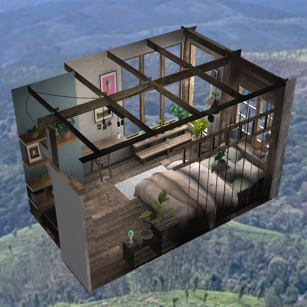 【3D背景】木と植物のお部屋【Unity】