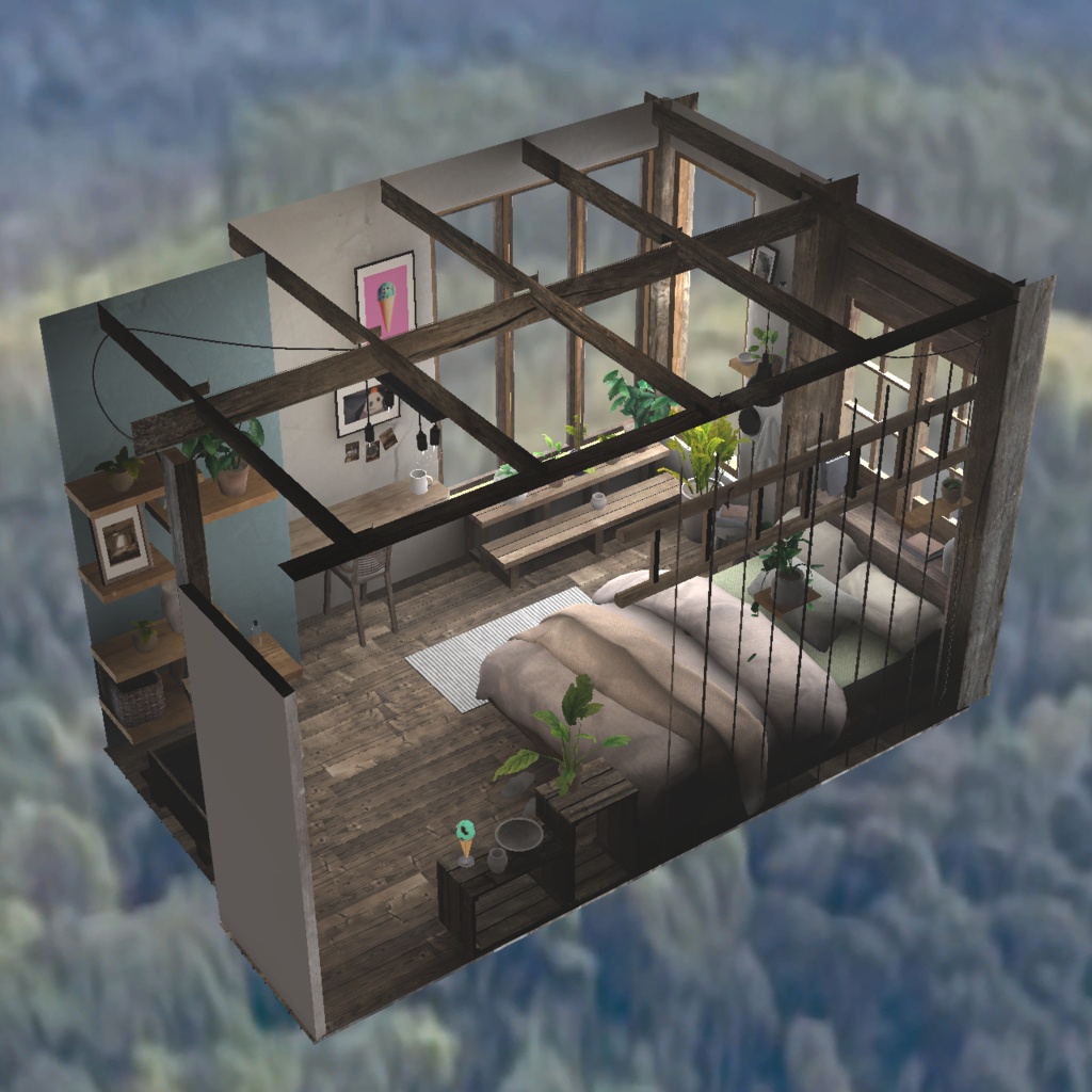 【3D背景】木と植物のお部屋【Unity】