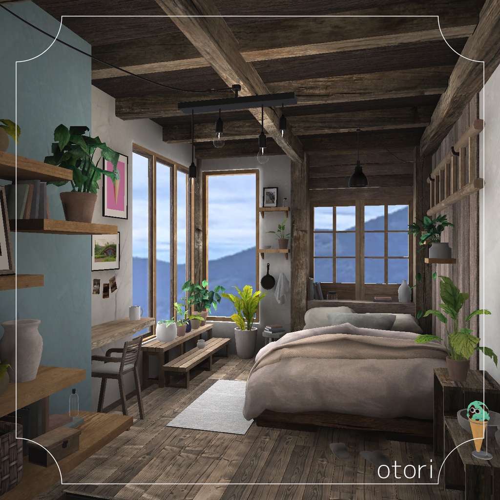 【3D背景】木と植物のお部屋【Unity】