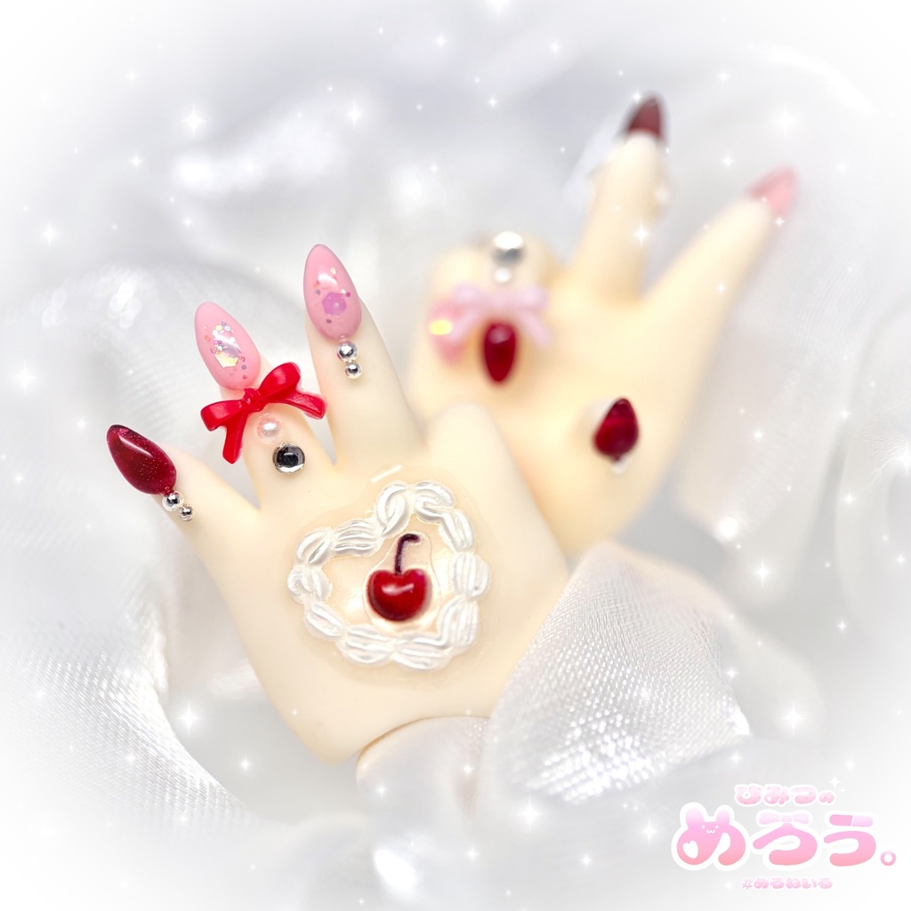 ꒰ ほいっぷ‪ෆ‪ちぇりー ꒱ tinyfox 1/6サイズ ネイルハンド 白肌