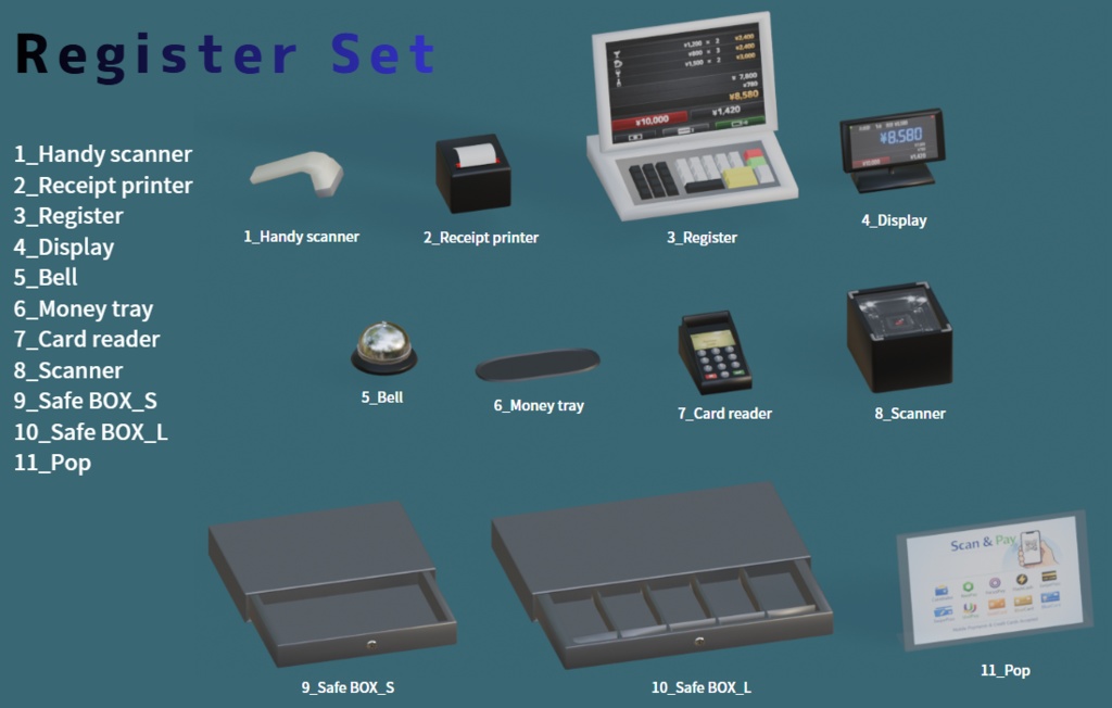 レジ小物セット(Register Set)