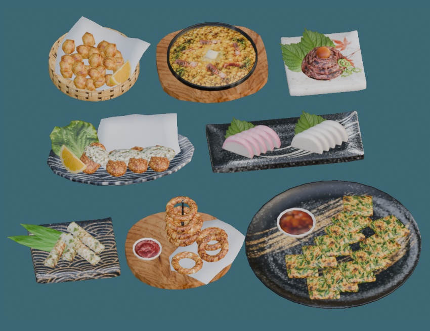 居酒屋フードセット コンプリート版 (Izakaya food props complete set 1)