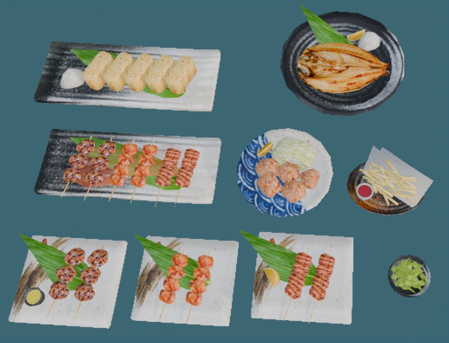 居酒屋フードセット コンプリート版 (Izakaya food props complete set 1)