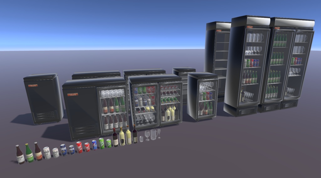 BAR インテリア冷蔵ケース&ドリンクセット (Interior fridge set & Drink)