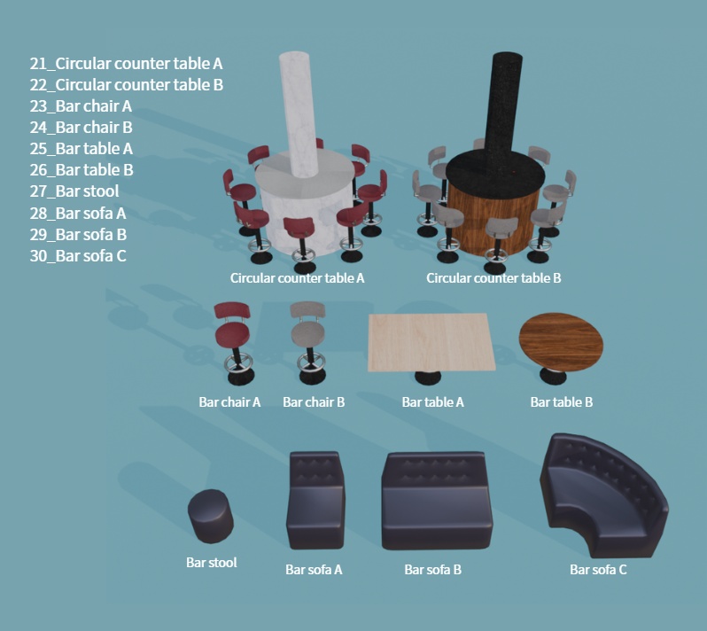 BAR インテリア構築セット (BAR Interior module set)