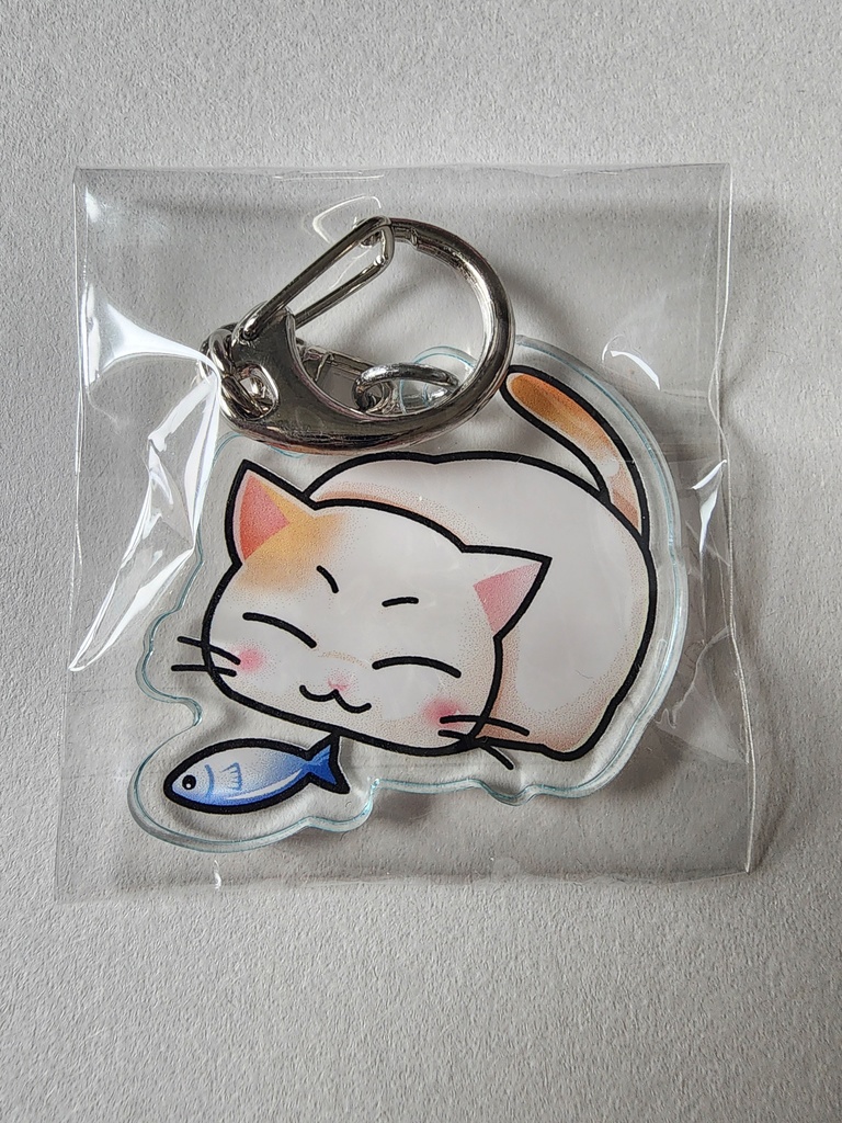 23. 猫まんじゅう アクリルキーホルダー ナスカン【50mm×50mm】