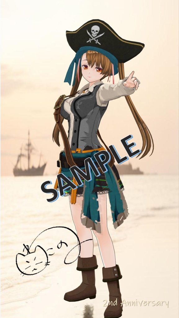7. 猫乃 2周年記念 スマホ壁紙 タイプE
