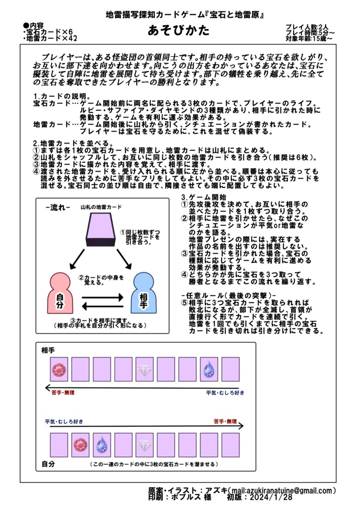 ~地雷描写探知カードゲーム『宝石と地雷原』~