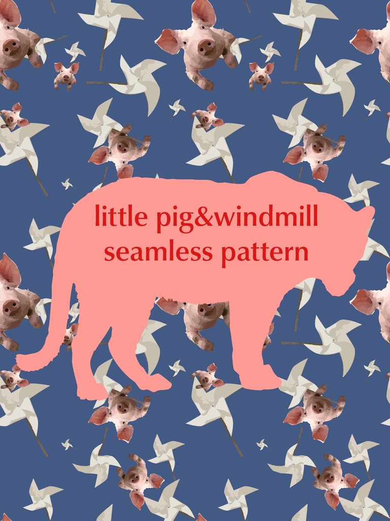 🐾 シームレス動物パターンセット – 子豚・猫・犬 🐾(3枚)