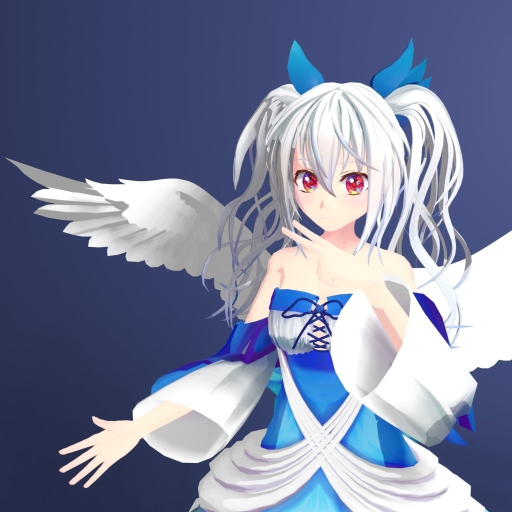【3Dモデル+翼付き】白 ーShiroー【VRCフルトラ対応】