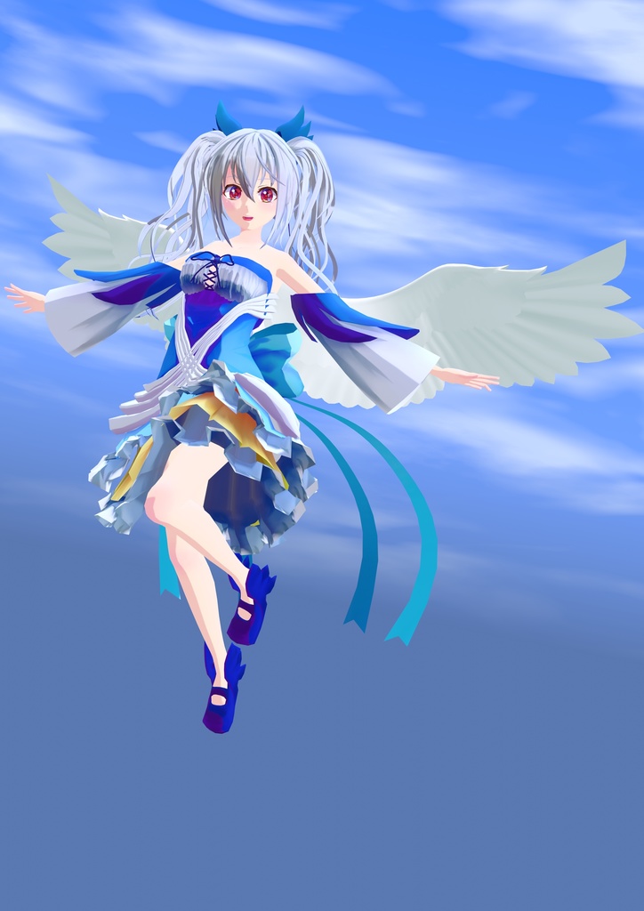 【3Dモデル+翼付き】白 ーShiroー【VRCフルトラ対応】