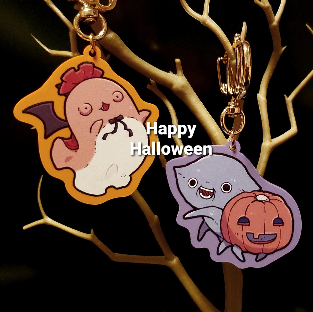 ハロウィンアクリルキーホルダー（1）ピギムゥ（2）ガンギマリ