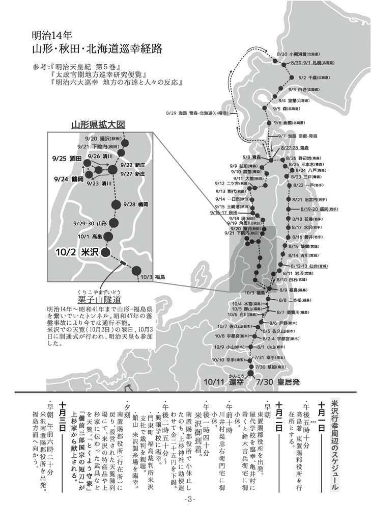 明治14年 明治天皇の米沢行幸と上杉家の刀剣について