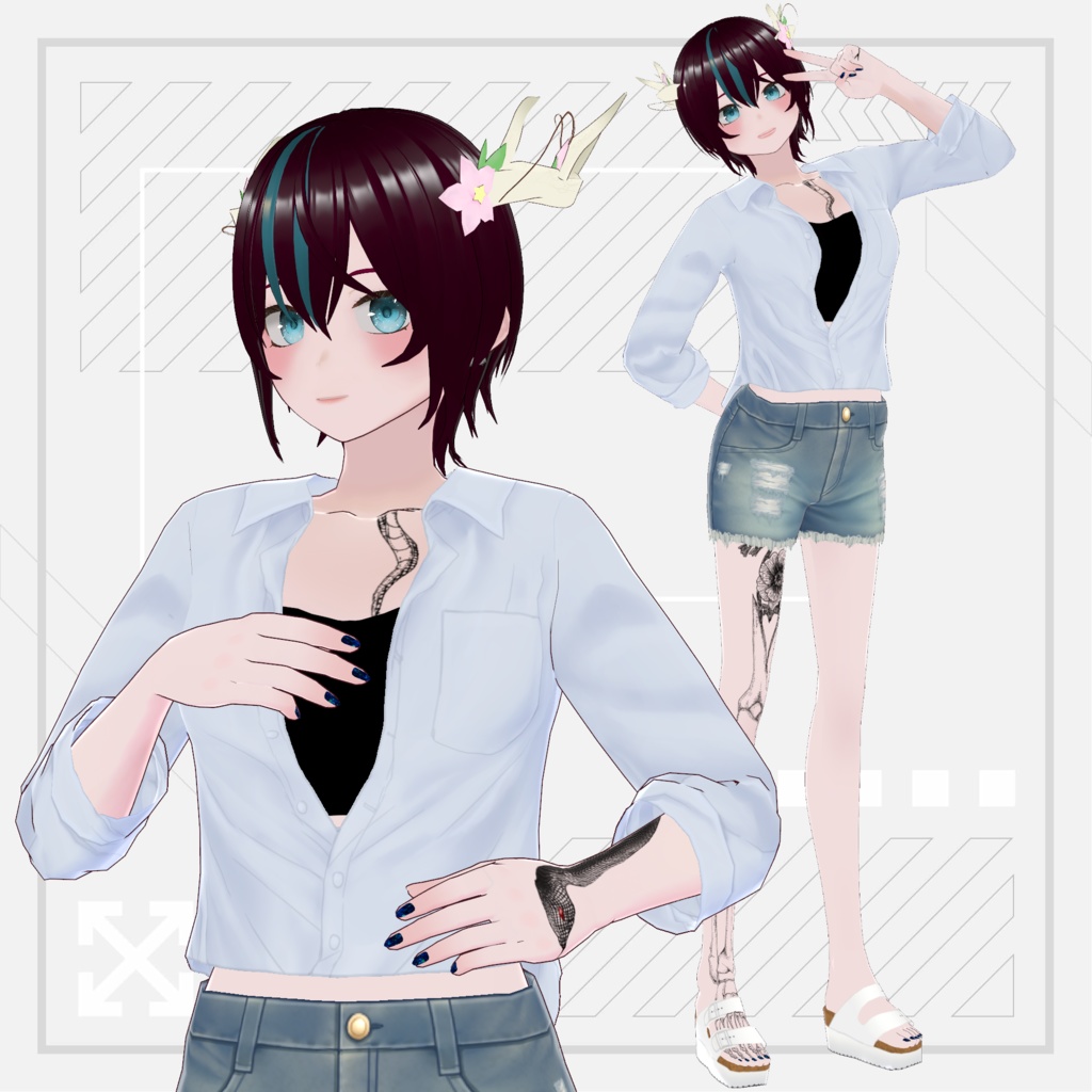 【デジタルフィギュア用VRM】夏服の空閑命【常設販売】