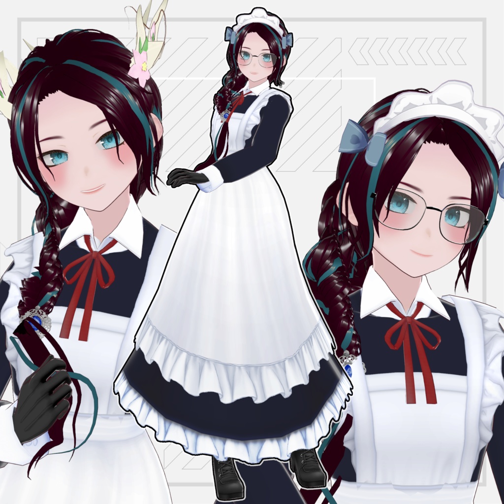 【デジタルフィギュア用VRM】メイド服の空閑命【常設販売】