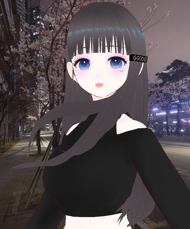 [vRoid] Bangs Long Hair with CubicPin (included reverse)