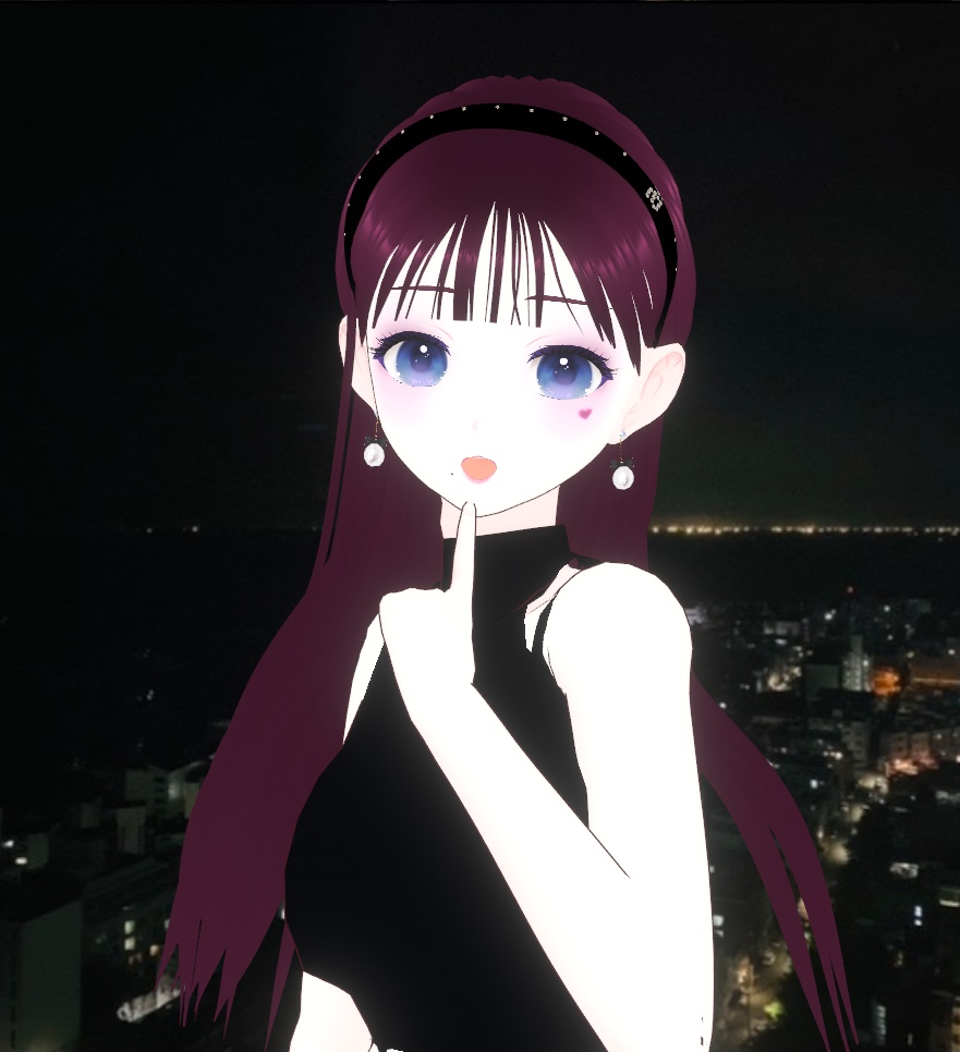 [vRoid] See-Through Bangs, Half Up Hlaf Down Ribbon Hair with HeadBand