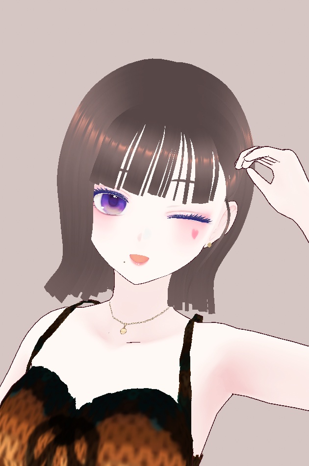 [vRoid] Out C-Curl Bobbed Hair with Bangs
