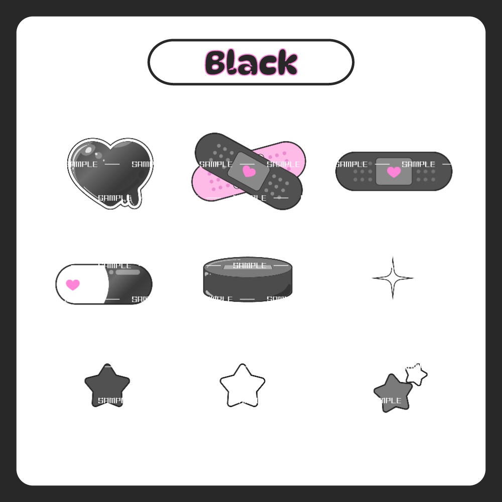 【わんコメ】歌枠にも!「病みかわ」スタンプ【カラバリ7色】